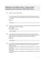 Maternity Test Bank Exam 1 Review With Questions And Answers 2024/2025 Quiz