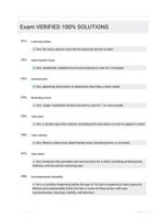 Exam  VERIFIED 100% SOLUTIONS