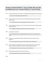 Written EXAM  PERFECT SOLUTIONS RELIAS RN PHARMACOLOGY EXAM  PERFECT SOLUTIONS