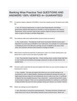 Banking Wise Practice Test QUESTIONS AND ANSWERS 100% VERIFIED A+ GUARANTEED