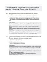 Lewis's Medical Surgical Nursing 11th Edition Harding Test Bank Study Guide Graded A+