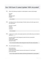 Soc 100 Exam 3 Latest Update 100% Accurate!!