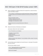 SOC 100 Exam 3 Fall 2018 Purdue correct 100%
