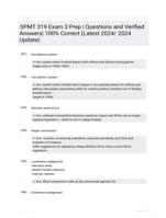 SPMT 319 Exam 3 Prep | Questions and Verified Answers| 100% Correct (Latest 2024/ 2024 Update)