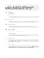 a. p EXAM QUESTIONS (23 TERMS) WITH VERIFIED DEFINITIONS UPDATED 2024