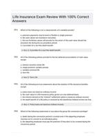 Life Insurance Exam Review With 100% Correct Answers