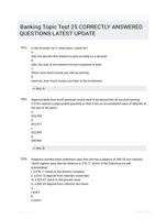 Banking Topic Test 25 CORRECTLY ANSWERED QUESTIONS LATEST UPDATE
