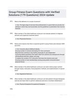Group Fitness Exam Questions with Verified Solutions (179 Questions) 2024 Update