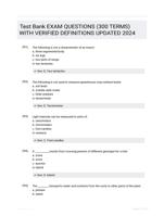 Test Bank EXAM QUESTIONS (300 TERMS) WITH VERIFIED DEFINITIONS UPDATED 2024