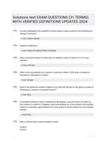 Solutions test EXAM QUESTIONS (31 TERMS) WITH VERIFIED DEFINITIONS UPDATED 2024