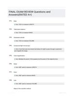 FINAL EXAM REVIEW Questions and Answers(RATED A+)