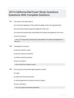 2014 California Bail Exam Study Questions Questions With Complete Solutions