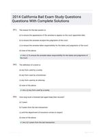 2014 California Bail Exam Study Questions Questions With Complete Solutions