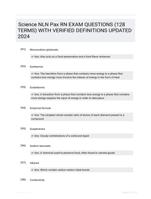 Science NLN Pax RN EXAM QUESTIONS (128 TERMS) WITH VERIFIED DEFINITIONS UPDATED 2024