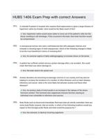 HUBS 1406 Exam Prep with correct Answers
