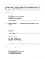 (Exam Study Questions with Answers graded A+) Revision - HUBS 1406