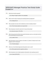 SERVSAFE Manager Practice Test Study Guide Graded A+