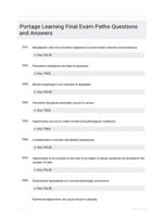 Portage Learning Final Exam Patho Questions and Answers