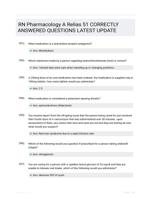 RN Pharmacology A Relias 51 CORRECTLY ANSWERED QUESTIONS LATEST UPDATE