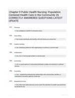 Chapter 9 Public Health Nursing: Population Centered Health Care in the Community 26 CORRECTLY ANSWERED QUESTIONS LATEST UPDATE