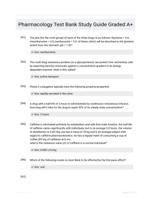 Pharmacology Test Bank Study Guide Graded A+