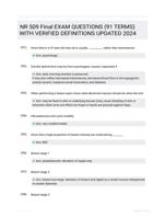 NR 509 Final EXAM QUESTIONS (91 TERMS) WITH VERIFIED DEFINITIONS UPDATED 2024