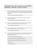 Greenlight exam VATI Questions And CORRECT ANSWERS |  VERIFIED |LATEST UPDATE