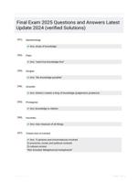 Final Exam 2025 Questions and Answers Latest Update 2024 (verified Solutions)