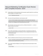 Inbound Marketing Certification Exam Review with Complete Answers- 2024