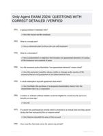 Only Agent EXAM 2024/ QUESTIONS WITH CORRECT DETAILED /VERIFIED