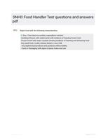SNHD Food Handler Test questions and answers pdf