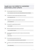 Health Unit 4 54 CORRECTLY ANSWERED QUESTIONS LATEST UPDATE