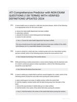 ATI Comprehensive Predictor with NGN EXAM QUESTIONS (138 TERMS) WITH VERIFIED DEFINITIONS UPDATED 2024