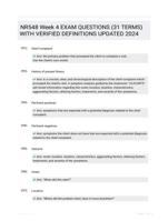 NR548 Week 4 EXAM QUESTIONS (31 TERMS) WITH VERIFIED DEFINITIONS UPDATED 2024