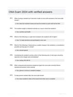 CNA Exam 2024 with verified answers