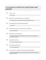 II CA EXAM 216 PRACTICE QUESTIONS AND ANSWER