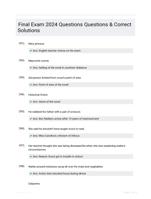 Final Exam 2024 Questions Questions & Correct Solutions