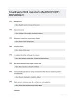 Final Exam 2024 Questions (MAIN REVIEW)  100%Correct