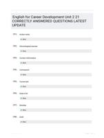 English for Career Development Unit 2 21 CORRECTLY ANSWERED QUESTIONS LATEST UPDATE