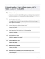Pathophysiology Exam 1 Rasmussen WITH 100% CORRECT ANSWERS
