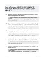 Post office exam 474 81 QUESTIONS WITH  CORRECT ANSWERS |LATEST  |VERIFIED BY  EXPERTS