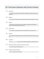 251 Final Exam Questions with Correct Answers