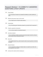 Research Module 1 10 CORRECTLY ANSWERED QUESTIONS LATEST UPDATE