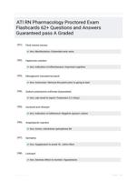 ATI RN Pharmacology Proctored Exam Flashcards 62+ Questions and Answers Guaranteed pass A Graded