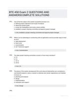 BTE 450 Exam 2 QUESTIONS AND  ANSWERSCOMPLETE SOLUTIONS