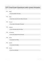 CPT Final Exam Questions with correct Answers