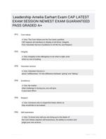 Leadership Amelia Earhart Exam CAP LATEST  EXAM SESSION NEWEST EXAM GUARANTEED PASS GRADED A+