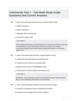 Community Test 1 - Test Bank Study Guide Questions and Correct Answers
