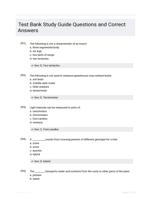 Test Bank Study Guide Questions and Correct Answers
