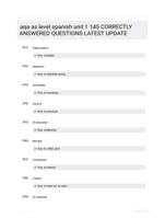 aqa as level spanish unit 1 145 CORRECTLY ANSWERED QUESTIONS LATEST UPDATE